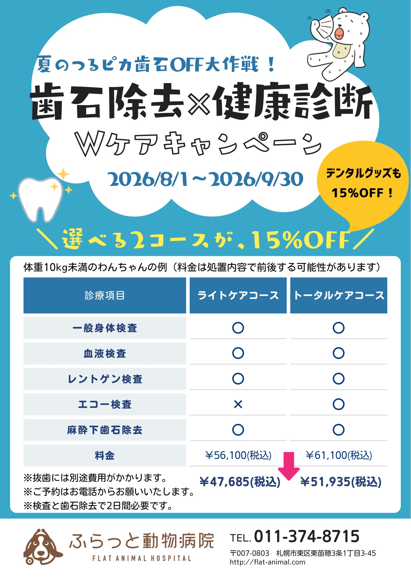 歯石除去×健康診断キャンペーンのご案内